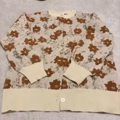 LOWRYS FARM 花柄ニット レトロ　カーディガン