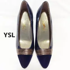 YSL ネイビー ポインテッドトゥ ハイヒール 22cm