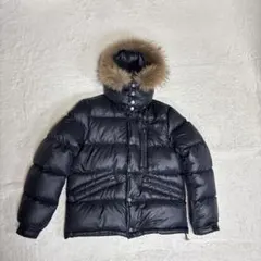 CAMP7リアルファーダウンコートY2K光沢グランジ肉厚短丈お兄系黒ブラック人気