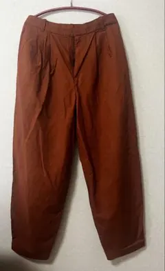 UNIQLO ユニクロ リネンブレンドバレル レッグパンツ オレンジ Lサイズ