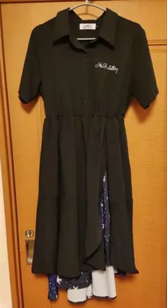 Nier Clothing 半袖シャツドレス 黒