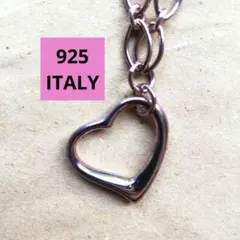 オープンハート　シルバー925　ネックレス　ローズゴールド　ピンク　オーバル　銀