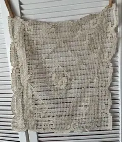 フランスVintage　アイボリー　クロッシュレース　マルチカバー フランスVintage アイボリー クロッシュレース マルチカバー - メルカリ
