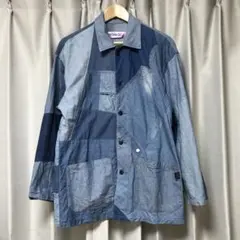 rebear by Johnbull パッチワークデニムカバーオール