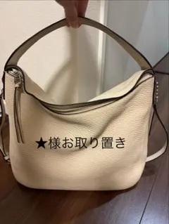 COACH コーチ レザー ショルダーバッグ アイボリー