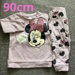 H&M ミニーマウス セットアップ 90cm 裏起毛 ピンク