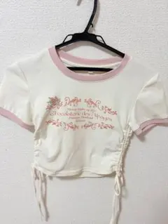 SHEIN 花柄刺繍 クロップドTシャツ 半袖 Sサイズ
