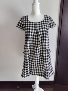 PRIVATE LABEL チェック柄 半袖チュニック 　訳あり