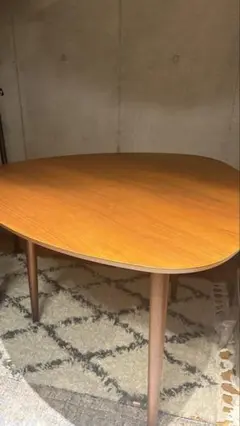 楕円形ダイニングテーブル 木目調 100x72cm