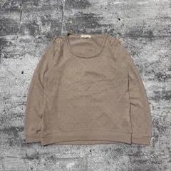 00s gove 古着 ベージュ 長袖ニット 薄手 レディース M