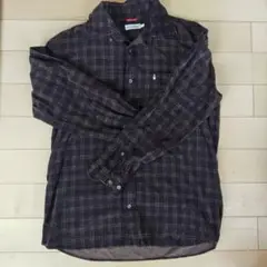 Hush Puppies ブラウン チェック柄 長袖シャツ