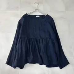 a piece of Library カディコットン ブラウス 黒 - メルカリ