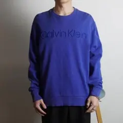 Calvin Klein ロゴ刺繍長袖スウェット カジュアル ブルー/QW181