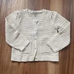GAP ベビー　アイボリー 編み込みカーディガン
