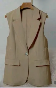 【SHEIN】ジレ ベスト ベージュ アプリコット M