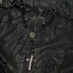ブラック クロスネックレス ゴシックy2k パンク chocker ダイヤ