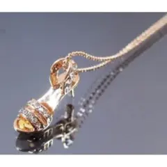 チェコ製クリスタル使用　シンデレラハイヒールネックレス/ピンクゴールド