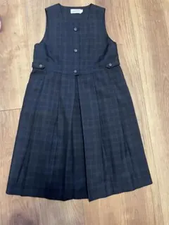 ミキハウス　ネイビー系チェック ジャンバースカート