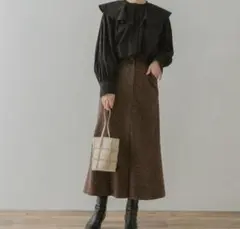 エフバイロッソ　カラーネップナロースカート フレアスカート　スカート