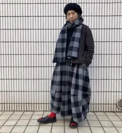 ROUND MOUNTAIN wool Balloon Skirt&stole