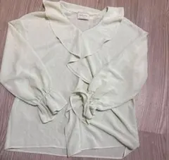 UNITED ARROWS フリルブラウス 長袖 薄いグリーンのサムネイル