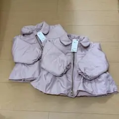 ピンク中綿コート　双子　90 未使用新品