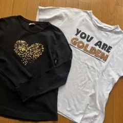 150㎝　ZARA スパンコールハートTシャツセット