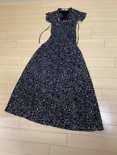美品　SNIDEL 花柄ノースリーブロングワンピース　0サイズ