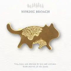 Nordic broach北欧風 ブローチ とぼとぼ ねこちゃん マットゴールド