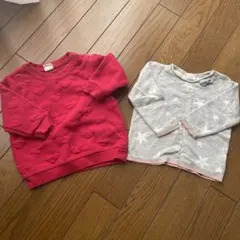 H&M 赤 ハート模様 トレーナー 4-6M