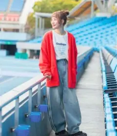 完売品✨　niko and …人気スタッフプロデュース企画ラインデニムパンツ　L