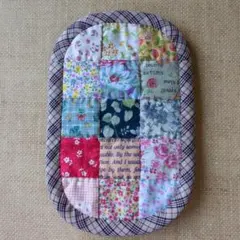 パッチワークと手刺繍の スマホケース　メガネケース ハンドメイド