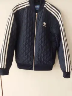 adidas ネイビー キルティングジャケット M
