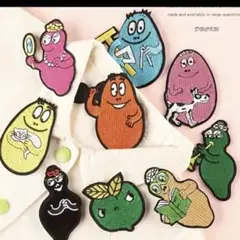 バーバーパパ キャラクター刺繍ワッペン 8個セット