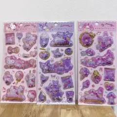 国内正規品　キラキラカプセルシール３枚セット　キティ　クロミ　マイメロディ
