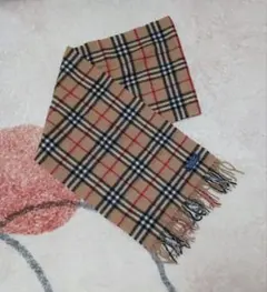 バーバリーズ　カシミヤマフラー　ノバチェック　ベージュ