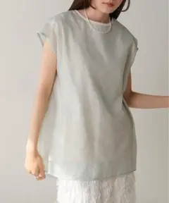 新品★Babシアーレイヤードノースリーブトップス　グリーン