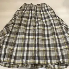 SM2 チェック柄フレアスカート ブラウン/イエロー