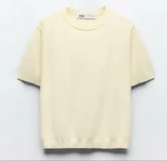 ZARA ニットトップス　ライトイエロー　M