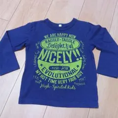 長袖カットソー ネイビー グラフィックプリント