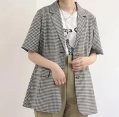 fredy emue チェック柄半袖ジャケット