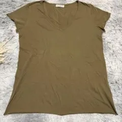レイビームス ハイベーシック Vネック コットン Tシャツ カーキ (F)のサムネイル