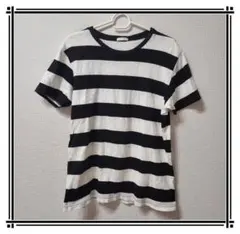 【GU】レディース トップス 半袖 ボーダー (M) シンプル 丈長め