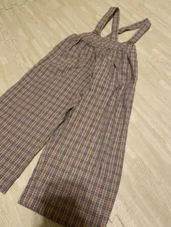 チェック柄　サロペット　104cm