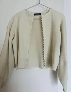 GREEN LABEL RELAXING フェイクパール　カーディガン