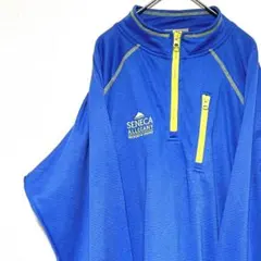 ジャージ トラックジャケット ランニングウェア ハーフジップ 青 XL