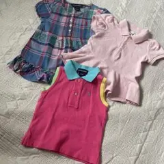 全てRalph Lauren チェック フリル 18M ピンク ポロ ロゴ刺繍