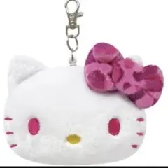 ハローキティ ヒョウ柄フェイスパスケース ピンク 定期入れ ぬいぐるみ