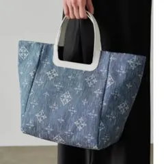 russet デニムジャカード トートバッグ