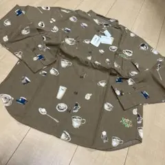 極美品 マドモアゼルノンノン コットン 柄 シャツ ブラウス パパス 